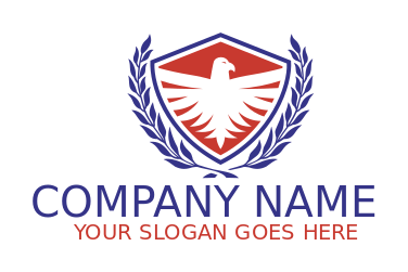 design a security logo eagle inside shield with laurel