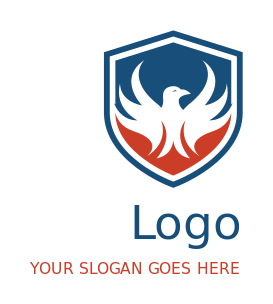 design an animal logo eagle set inside shield crest 