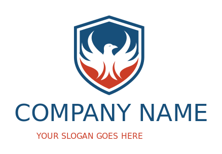 design an animal logo eagle set inside shield crest 