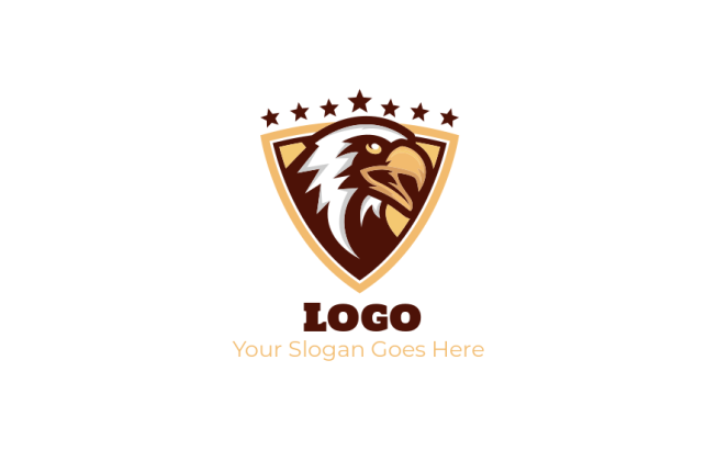 pet logo icon eagle with shield and stars - logodesign.net