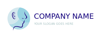 ENT clinic logo line art head with ear