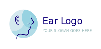 ENT clinic logo line art head with ear