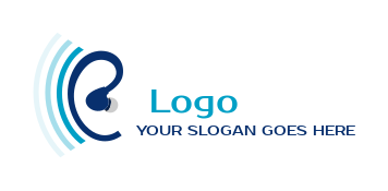 audiologist logo hearing aid and sound waves
