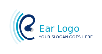 audiologist logo hearing aid and sound waves