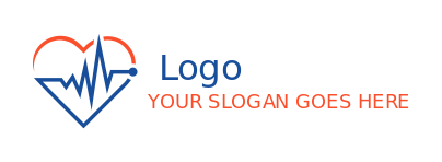 medical logo template ECG graph forming heart - logodesign.net