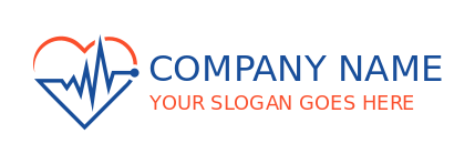 medical logo template ECG graph forming heart - logodesign.net