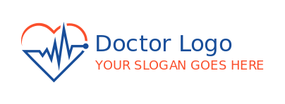 medical logo template ECG graph forming heart - logodesign.net