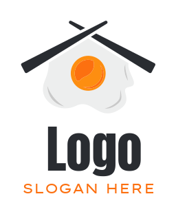 bed and breakfast logo icon egg and chopsticks