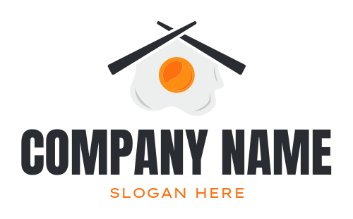 bed and breakfast logo icon egg and chopsticks