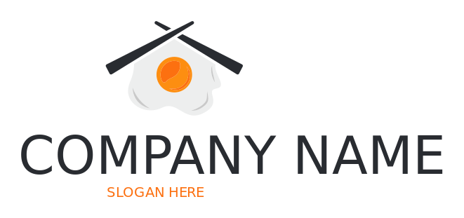 bed and breakfast logo icon egg and chopsticks