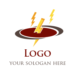 engineering logo electric bolts in oval vortex