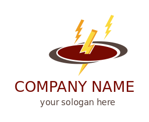 engineering logo electric bolts in oval vortex