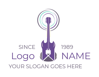 entertainment logo electric guitar in swirl