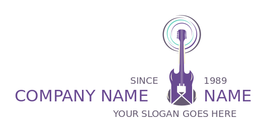 entertainment logo electric guitar in swirl