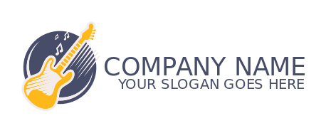 entertainment logo electric guitar in circle