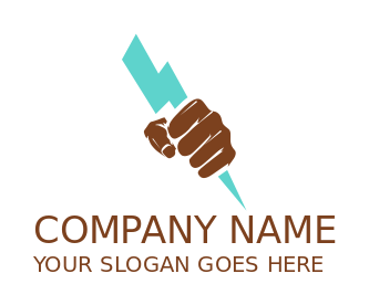 logo maker electrician holding electric bolt