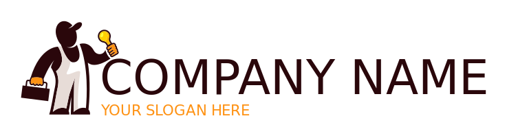 energy logo electrician with light bulb tool box