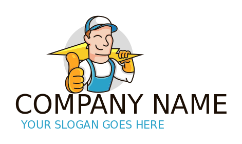 energy logo electrician with electric bolt