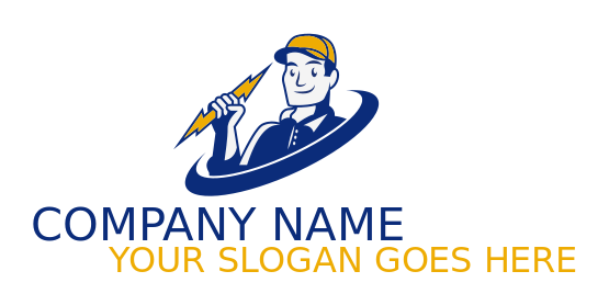 energy logo maker electrician with electric bolt