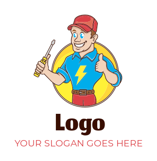 engineering logo electrician with screwdriver