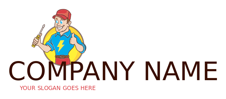engineering logo electrician with screwdriver