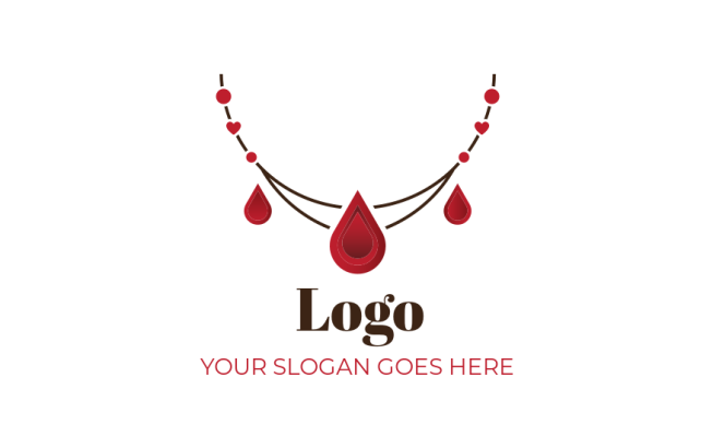 make a jewelry logo elegant necklace with a gem pendant