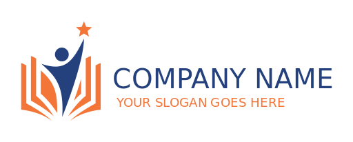 education logo abstract person open book pages