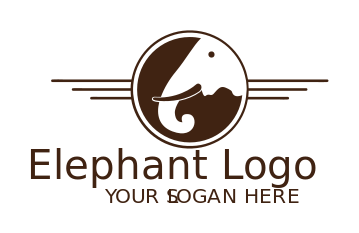 animal logo elephant head tusk in circle