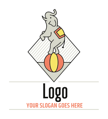entertainment logo elephant on ball in circus