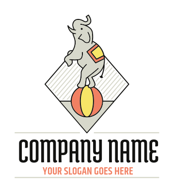 entertainment logo elephant on ball in circus