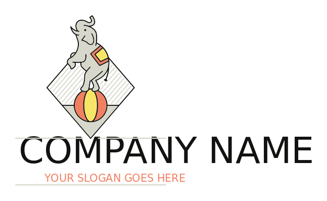 entertainment logo elephant on ball in circus