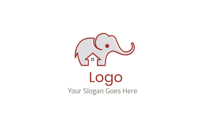 elephant merged with house logo creator