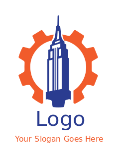 Empire State Building in orange gear