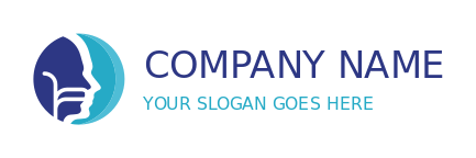 ENT doctor logo side profile face in circle