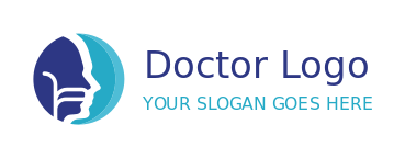 ENT doctor logo side profile face in circle