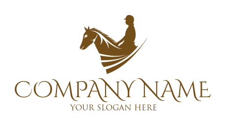 Equestrian on horse with swooshes logo sample