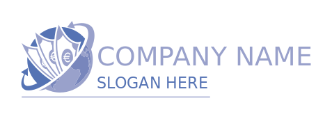 investment logo euro currency notes with globe