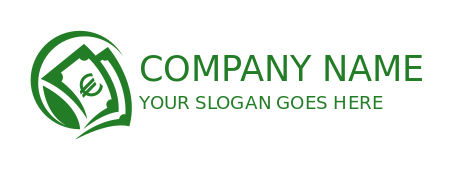 finance logo icon Euro notes with circular line