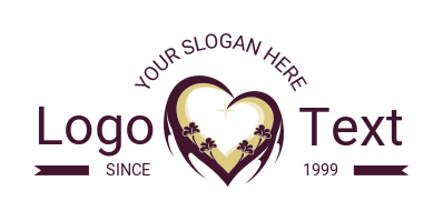 event planner logo maker heart with flowers