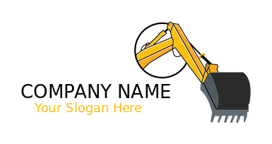 construction logo maker excavator and circle - logodesign.net