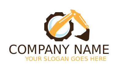 make a construction logo excavator gear - logodesign.net