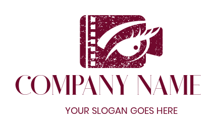 eye inside film strip of camera logo maker