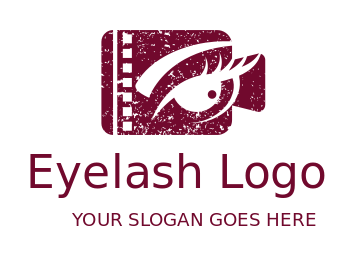 entertainment logo eye in film strip of camera