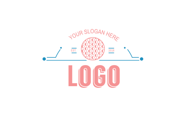 fabric pattern in circle logo template