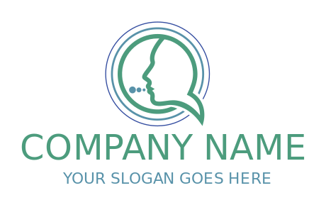 communication logo face with speech bubbles