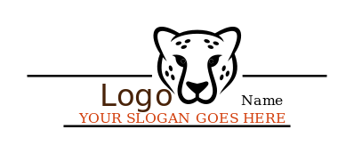 animal logo cheetah face with yellow eyes