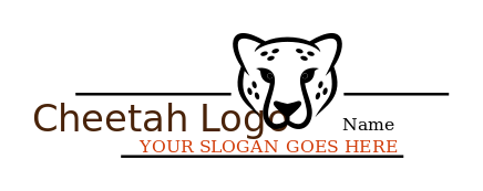 animal logo cheetah face with yellow eyes