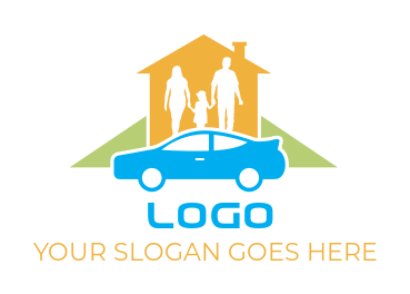 make an insurance logo family with home & car