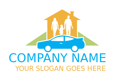 make an insurance logo family with home & car