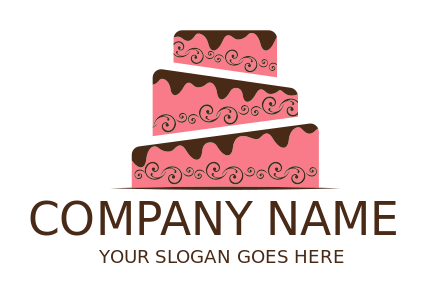 food logo icon fancy wedding cake with motifs